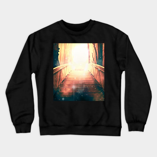 Light In Dark Forest Crewneck Sweatshirt by Unique Designs